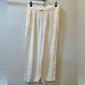 Linen Blend Wide-Leg Pants